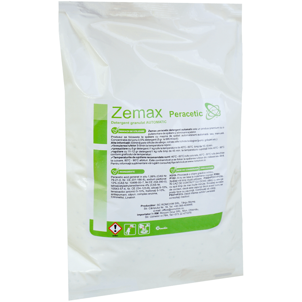 Detergent dezinfectant granulat, Zemax, pentru masini de spalat automate, 1 KG